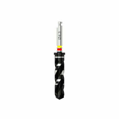 Microcone - Fraise pour corticale D 4.0/4.3 (jaune/rouge) pour implant D 4.5 - court