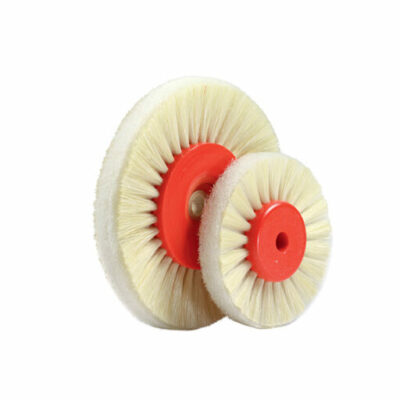 Brosse en Soie blanche 2 Rangs et Scotch Brite - ø 80 mm - 1 Pièce