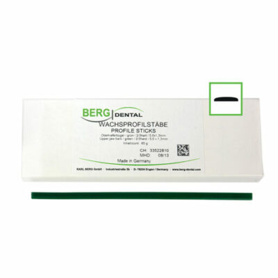 Tiges en cire profilée barre maxillaire vert semi dur 5,00 x 1,30 mm - 65 g