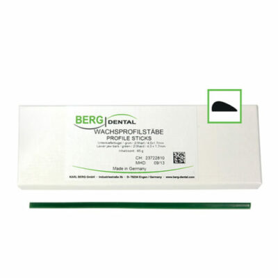 Barres linguales en cire vert semi dur 4,0 x 1,70 mm - 65 g