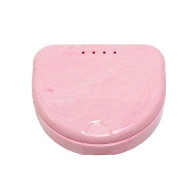 Boites Ortho laquées - Marbré Rose/Blanc - 12 pièces